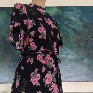 Flirty Zara floral backless flutter mini dress